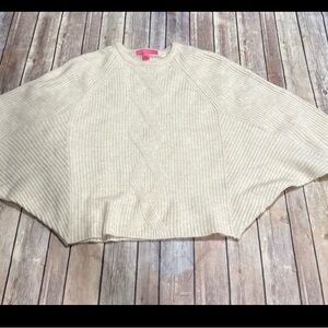 Lilly Pulitzer Cream Ribbed Poncho Sweater